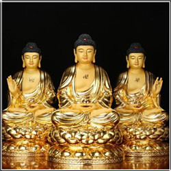 三寶佛銅雕像 三寶佛銅雕像