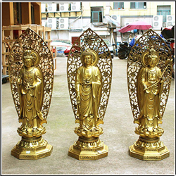 純銅西方三圣銅像 純銅西方三圣銅像