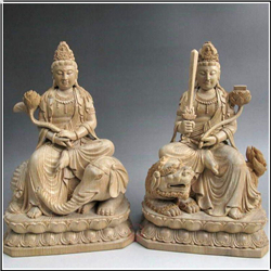 文殊普賢菩薩銅像擺件 文殊普賢菩薩銅像擺件