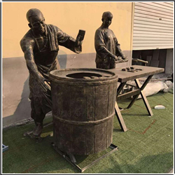 打燒餅人物銅雕塑 打燒餅人物銅雕塑