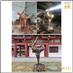 練功夫人物銅雕塑 練功夫人物銅雕塑