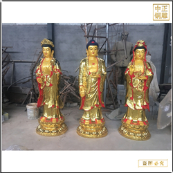 廠家批發1米6站西方三圣銅像 廠家批發1米6站西方三圣銅像