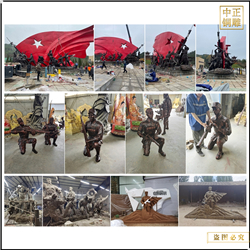 抗日人物銅雕塑鑄造廠家 抗日人物銅雕塑鑄造廠家