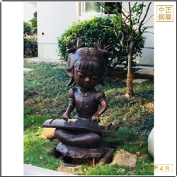 小女孩彈鋼琴銅雕 小女孩彈鋼琴銅雕