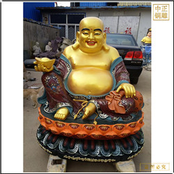 彌勒佛手托元寶銅雕佛像 彌勒佛手托元寶銅雕佛像