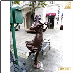 步行街拉琴人物雕塑加工 步行街拉琴人物雕塑加工