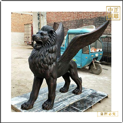 帶翅膀雄獅銅雕塑 帶翅膀雄獅銅雕塑