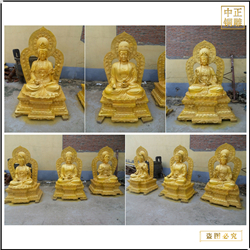廟宇西方三圣銅像批發廠 廟宇西方三圣銅像批發廠