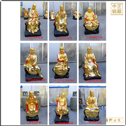 不同型號貼金十八羅漢雕塑 不同型號貼金十八羅漢雕塑