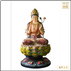 彩繪手拿柳枝銅觀音像