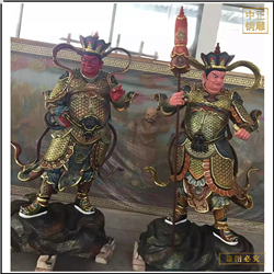 純銅四大天王菩薩像擺件 純銅四大天王菩薩像擺件