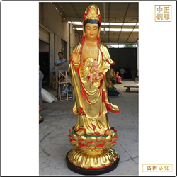 立式觀音菩薩銅雕像 立式觀音菩薩銅雕像