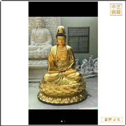 金色觀音菩薩銅佛像 金色觀音菩薩銅佛像