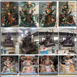 6米大型寺廟四大天王銅雕廠 6米大型寺廟四大天王銅雕廠