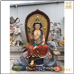 貼金彩繪文殊普賢佛像 貼金彩繪文殊普賢佛像